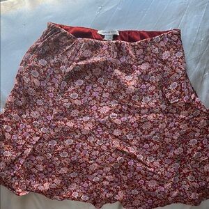 American Eagle XS Floral Red Skirt